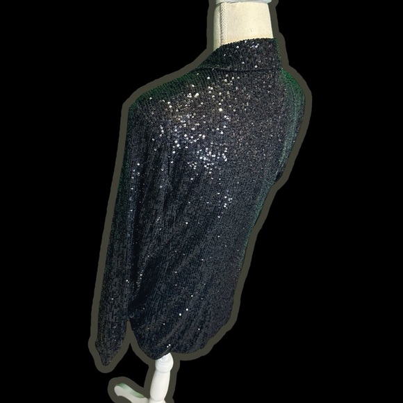 NWT Alexia Admor ‘Abbi’ Shimmering Sequined Blazer in Black Size 8 - Picture 10 of 16